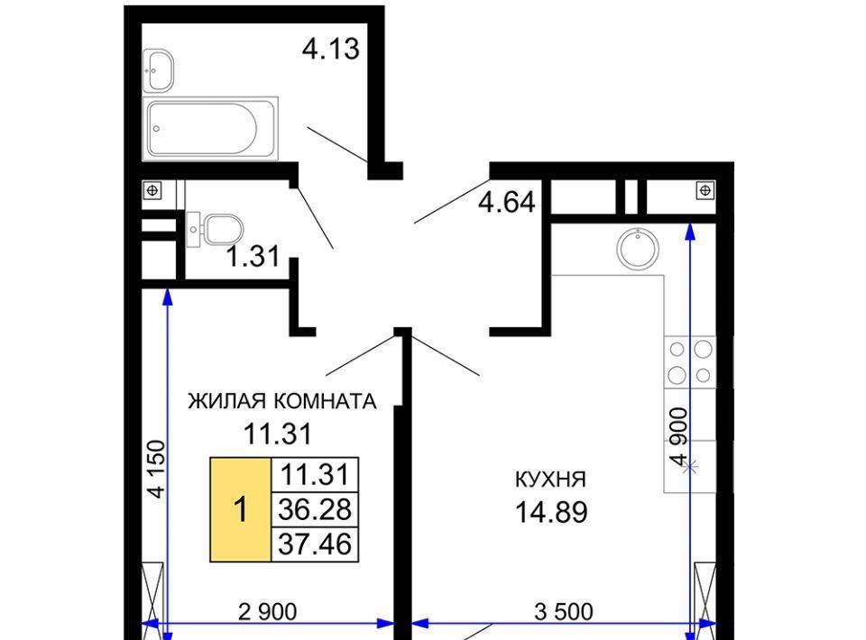 квартира г Краснодар р-н Центральный ЖК Фонтаны фото 1