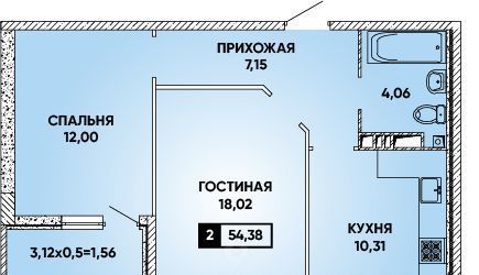 квартира г Краснодар р-н Прикубанский микрорайон «Губернский» Прикубанский округ фото 1