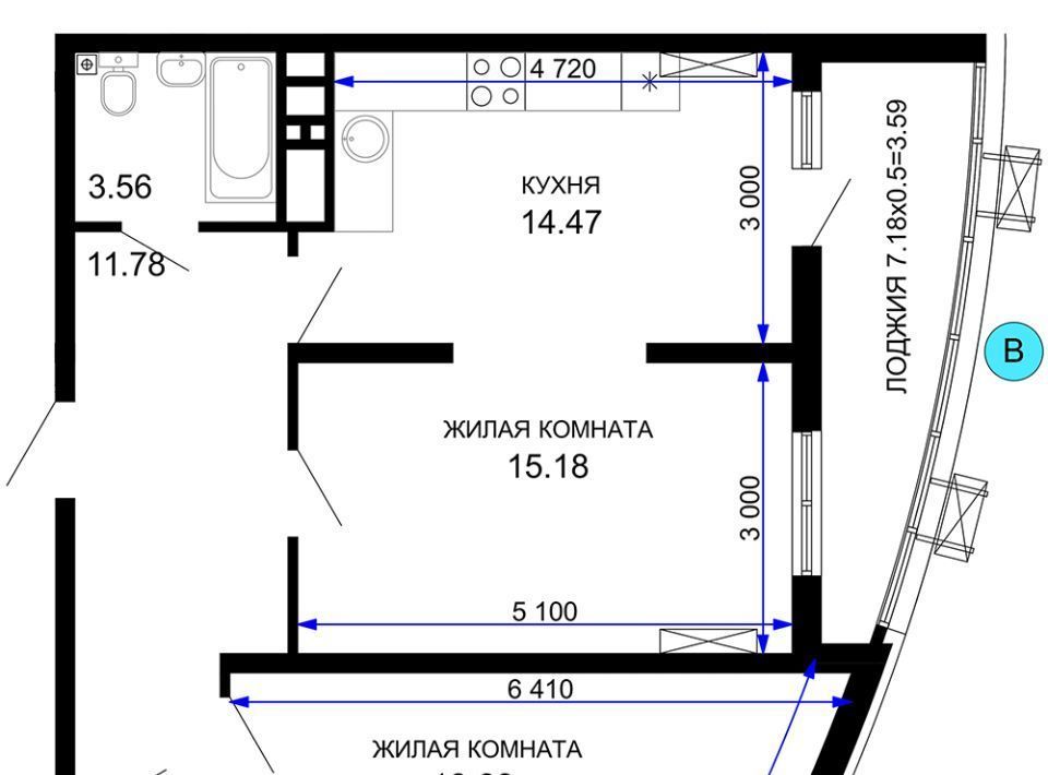 квартира г Краснодар р-н Центральный ул Воронежская 47/35 фото 1