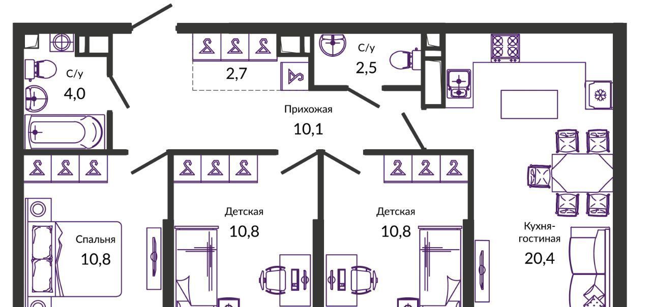 квартира г Краснодар р-н Прикубанский ул им. Героя Георгия Бочарникова 2/1 фото 3