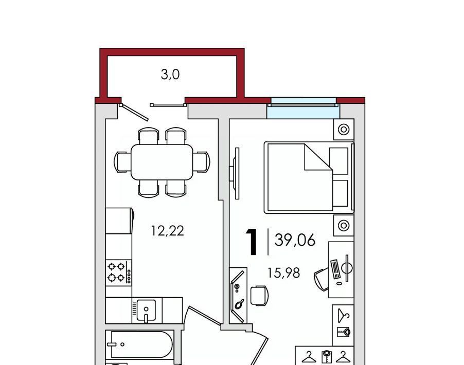 квартира р-н Калининский д Батино ул Сергея Есенина 39 фото 1