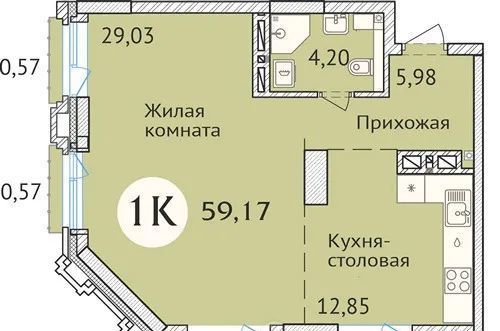 квартира г Новосибирск Заельцовская ул Дуси Ковальчук 248/1 фото 1