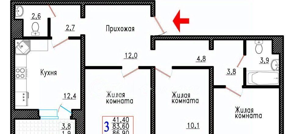 квартира г Воронеж р-н Советский ул Острогожская 166/3 фото 1