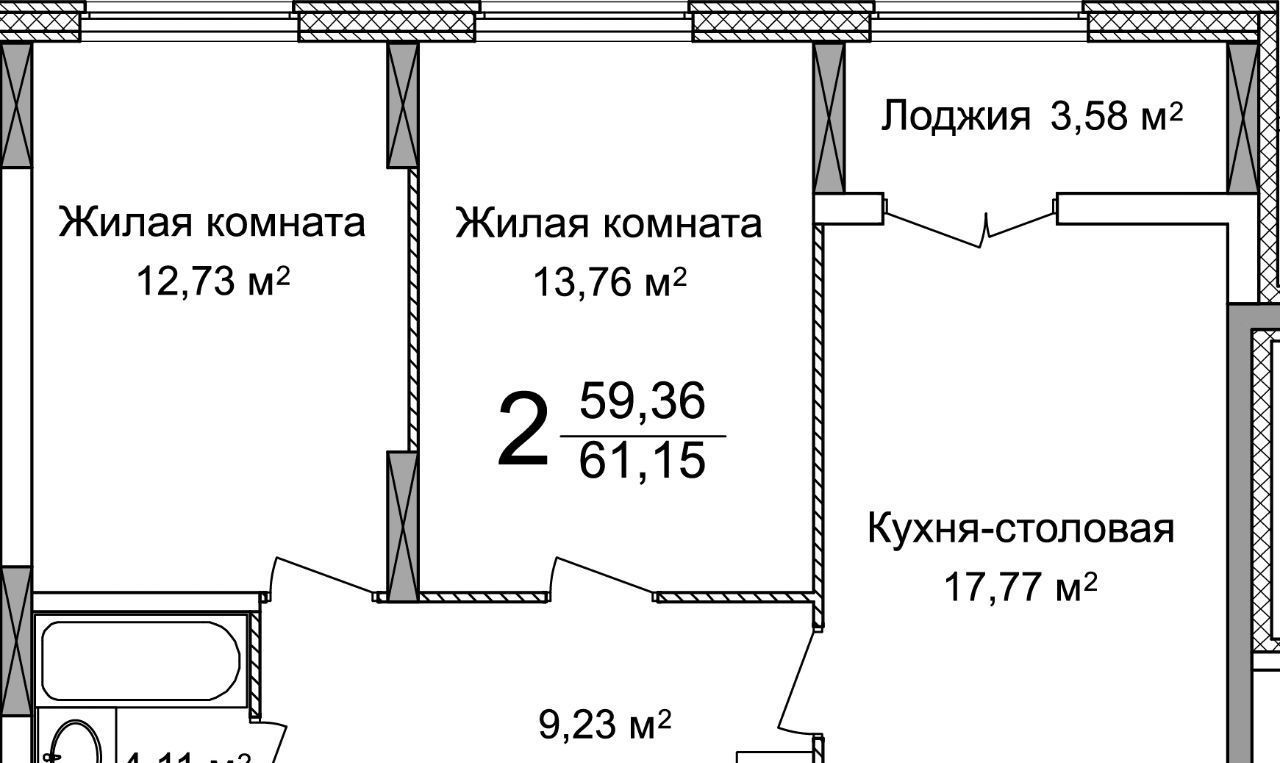 квартира г Нижний Новгород р-н Советский Горьковская ул 2-я Оранжерейная 10б ЖК «КМ Тимирязевский» фото 1