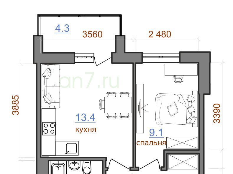 квартира г Иркутск р-н Октябрьский ЖК «АВИАТОR» ИВАТУ городок, с 6/1 фото 1