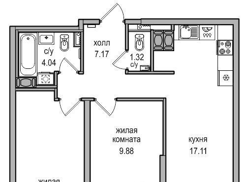 квартира г Санкт-Петербург п Парголово Торфяное ул Заречная 54 метро Парнас фото 1