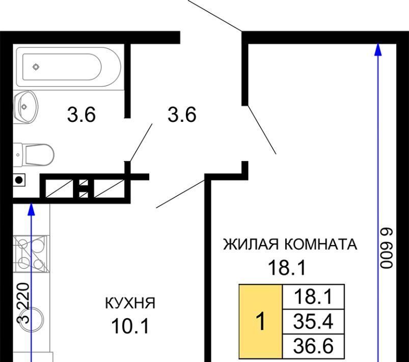 квартира г Краснодар р-н Прикубанский Николино Парк ЖК «Дыхание» Прикубанский округ фото 1