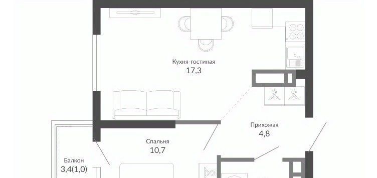 квартира г Новороссийск р-н Центральный ул Куникова 47г ЖК Облака 2 фото 3