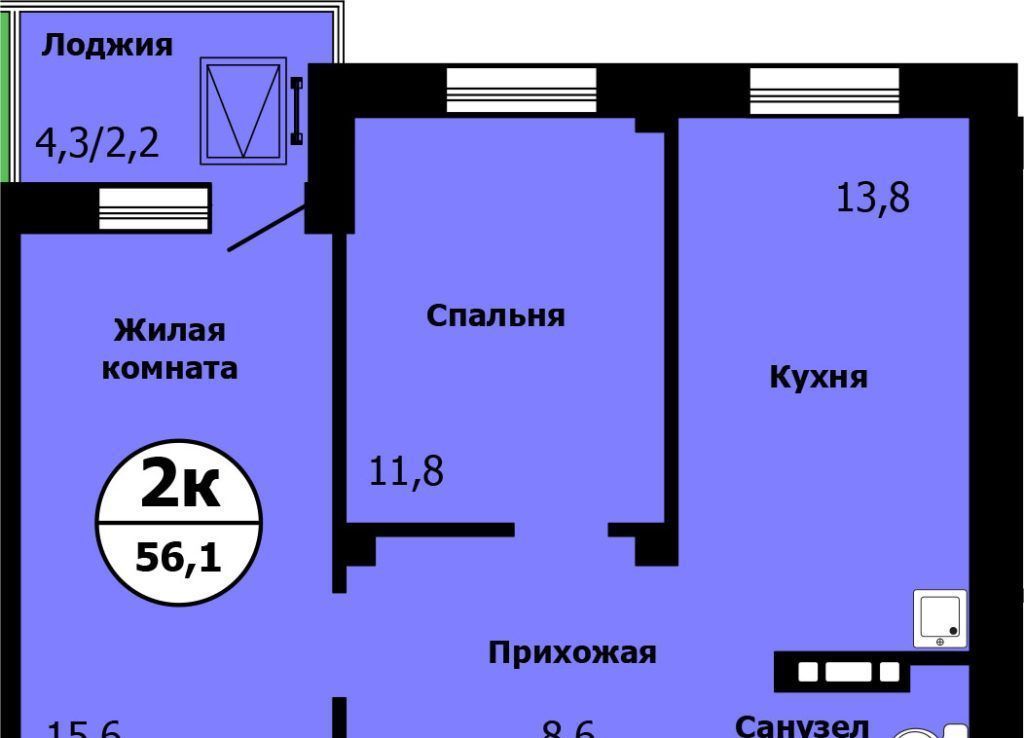 квартира г Красноярск р-н Свердловский ул Лесников 1 фото 1