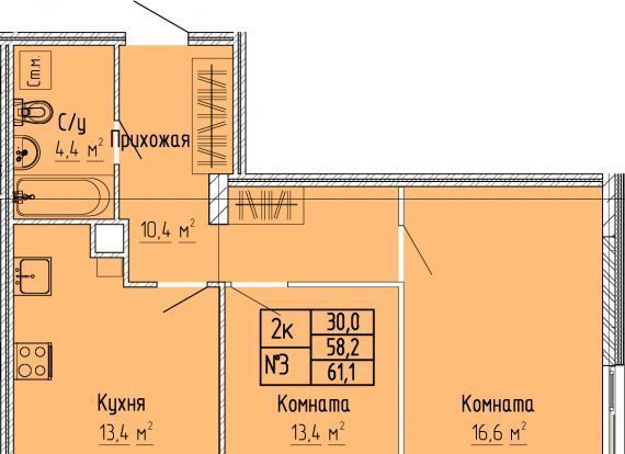 квартира г Тверь р-н Московский ул 15 лет Октября 52к/1 фото 1