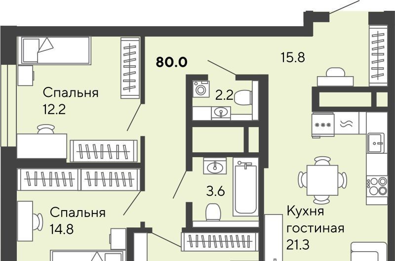 квартира г Екатеринбург ЖК Изумрудный Бор Проспект Космонавтов фото 1