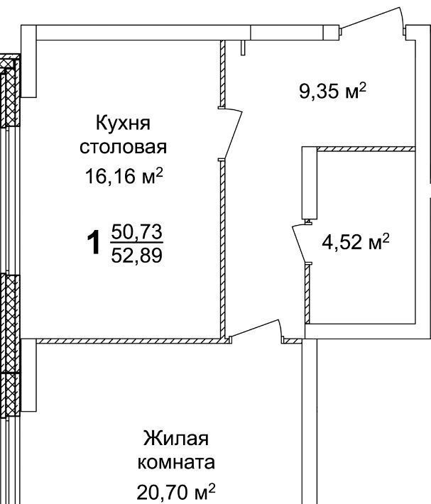 квартира г Нижний Новгород Горьковская ЖК «КМ Тимирязевский» фото 3