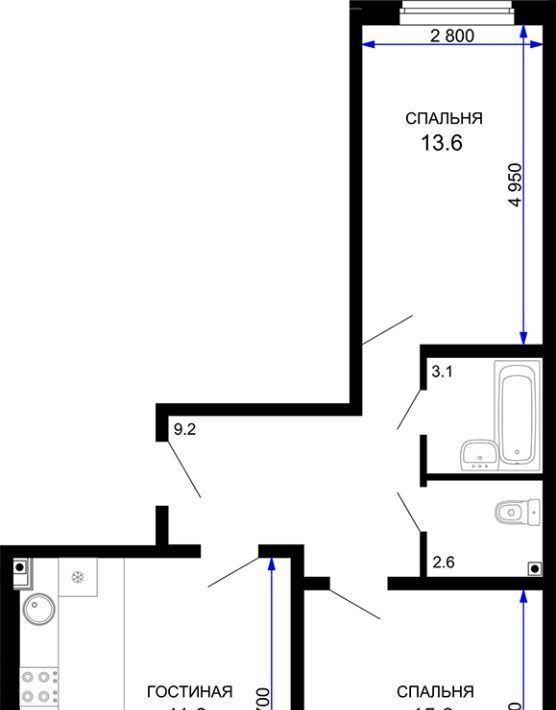 квартира г Краснодар р-н Прикубанский ул Домбайская 57к/9 фото 1