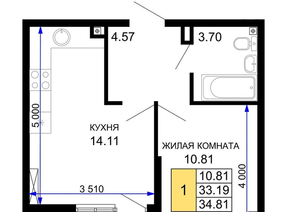 квартира г Краснодар р-н Центральный ЖК Фонтаны фото 1