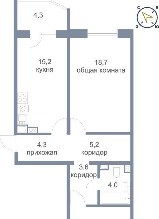 квартира городской округ Солнечногорск д Голубое б-р Парковый 2к/1 Нахабино фото 1