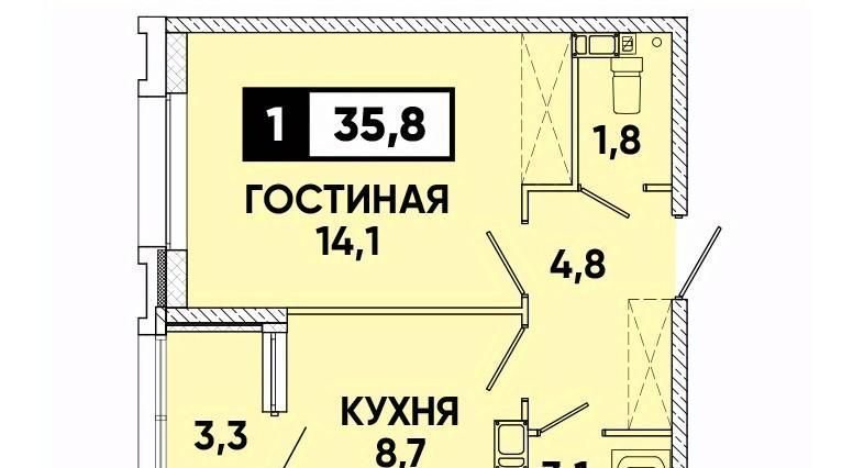 квартира г Ставрополь р-н Промышленный пр-кт Российский 17/3 фото 1