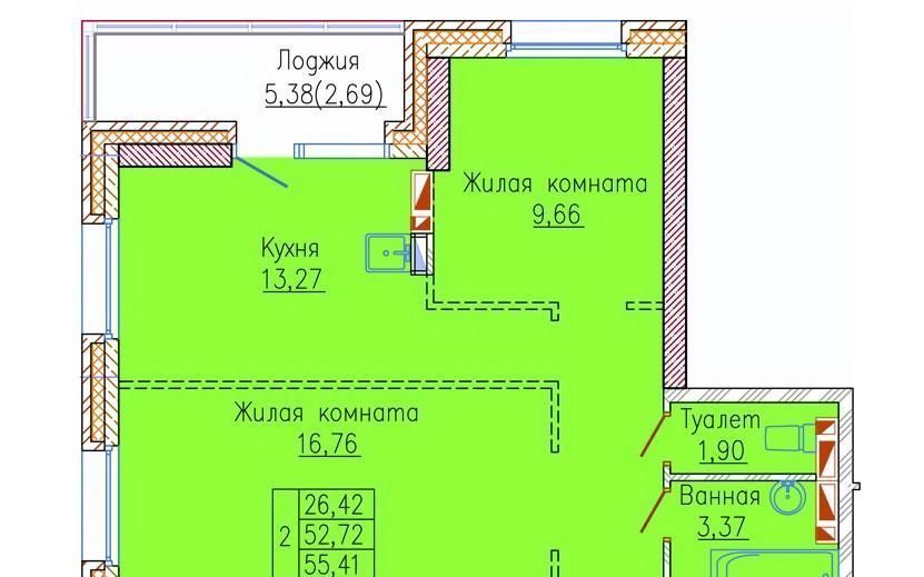 квартира г Владивосток р-н Первомайский ул 2-я Строительная 25 фото 1