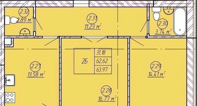 квартира р-н Зеленодольский с Осиново ЖК «Аура» Осиновское с/пос, Авиастроительная, лит А фото 1