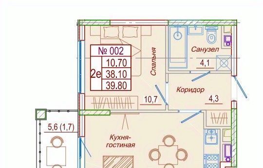 квартира р-н Анапский с Сукко ул Мирная 9к/3 муниципальное образование, Анапа фото 1