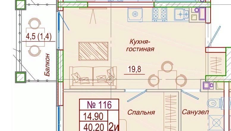 квартира р-н Анапский с Сукко ул Мирная 9 муниципальное образование, Анапа фото 3