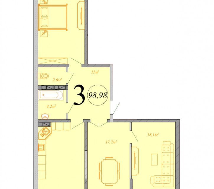 квартира г Краснодар р-н Центральный ул им. Вишняковой 1/23к 2 фото 1