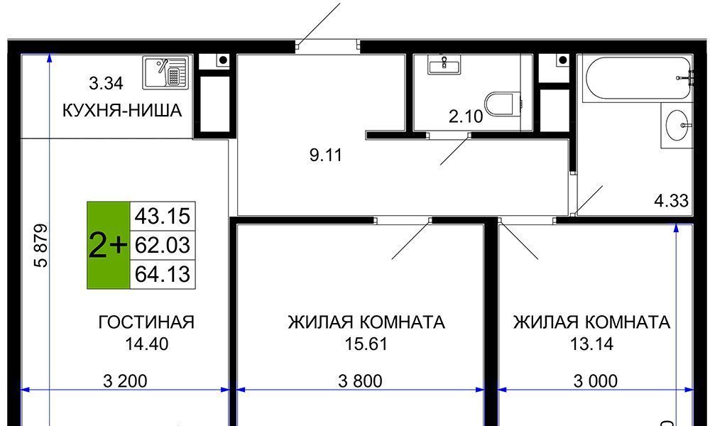 квартира г Краснодар р-н Центральный ул им. Валерия Вишневецкого 9 фото 1