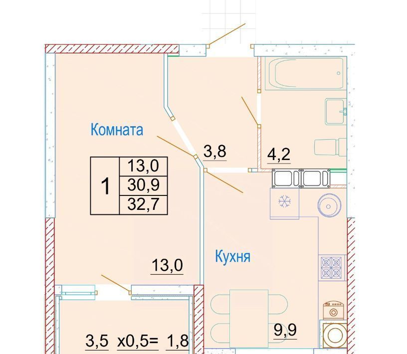 квартира г Ростов-на-Дону р-н Пролетарский Кирпичный фото 1