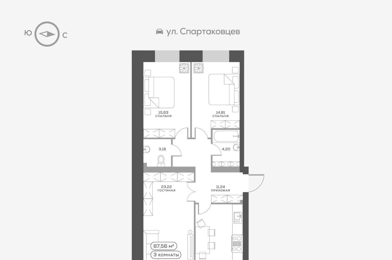 квартира г Красноярск р-н Октябрьский микрорайон Николаевка фото 1