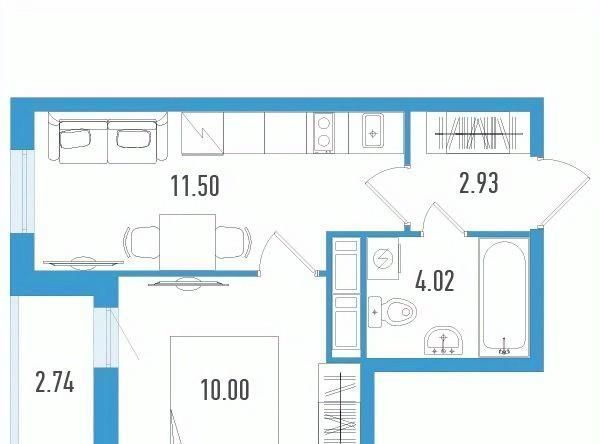 квартира г Санкт-Петербург п Шушары пр-кт Старорусский 3к/3 метро Купчино фото 1