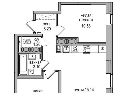 квартира г Санкт-Петербург п Парголово ул Заречная 46к/2 метро Парнас фото 1