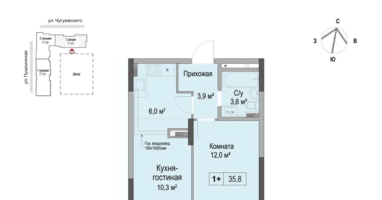 квартира г Ижевск р-н Первомайский Южный ЖК «Дом героев Леонов» жилрайон фото 1