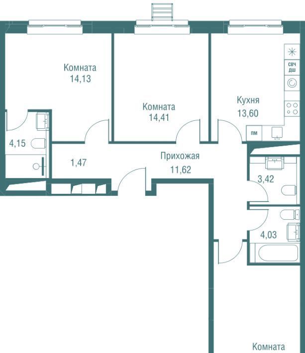 квартира г Одинцово ул Северная 5/2 ЖК «Одинбург» Одинцово фото 2