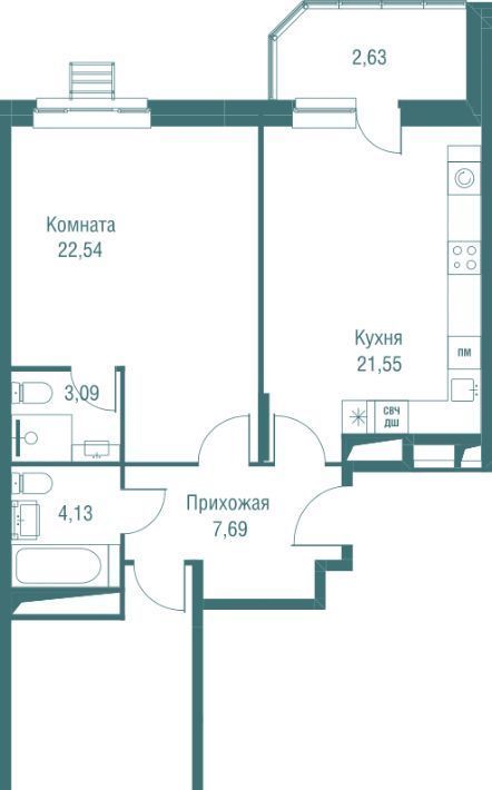 квартира г Одинцово ул Северная 5/2 ЖК «Одинбург» Одинцово фото 2