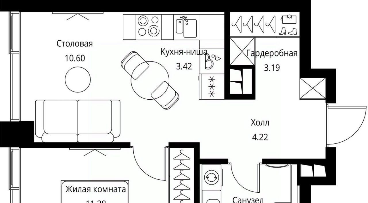 квартира г Москва метро Трикотажная ш Волоколамское 95с/3 фото 1