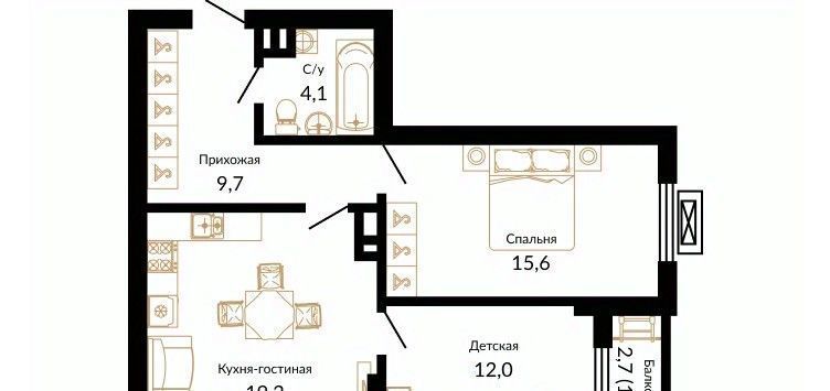 квартира г Краснодар р-н Прикубанский ул Западный Обход 39/1 3 ЖК Южане фото 1