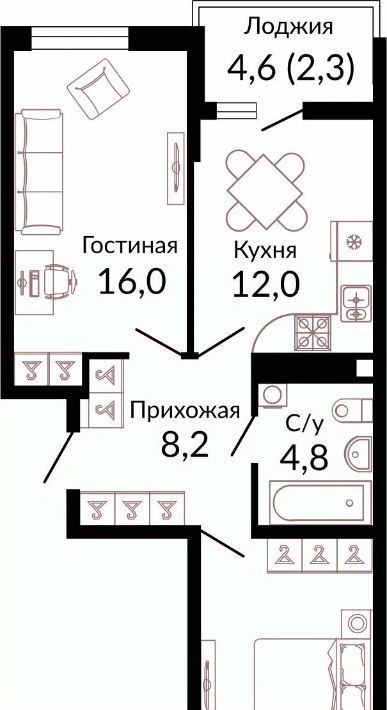 квартира г Краснодар р-н Прикубанский ш. Ближний Западный Обход, 2к 3 фото 4