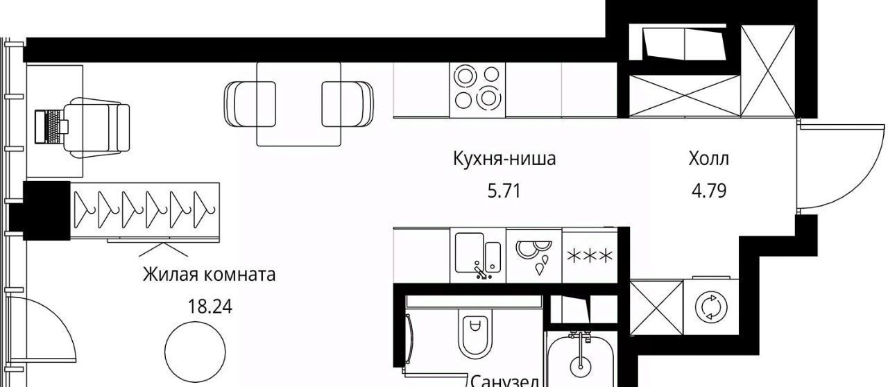 квартира г Москва метро Трикотажная ш Волоколамское 95с/3 фото 1