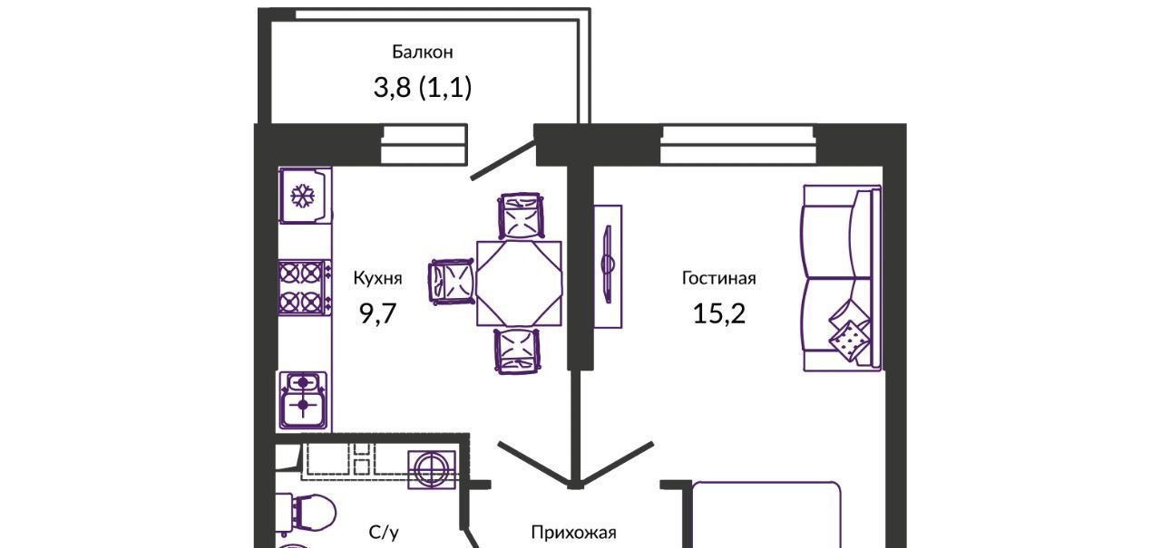 квартира г Краснодар р-н Прикубанский ул им. Героя Георгия Бочарникова 2/1 фото 1