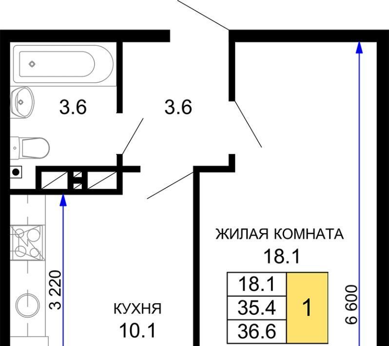 квартира г Краснодар р-н Прикубанский ул им. лётчика Позднякова 2/2 ЖК «Дыхание» фото 1