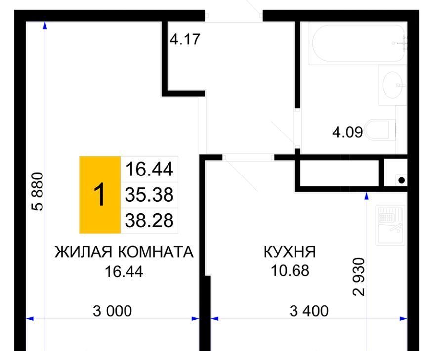 квартира г Краснодар р-н Центральный ул им. Валерия Вишневецкого 9 фото 1