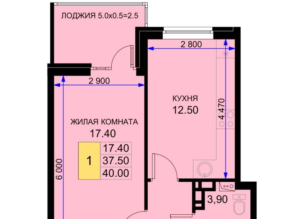 квартира р-н Динской п Южный ул Екатерининская 5к/2 Южно-Кубанское с/пос фото 1