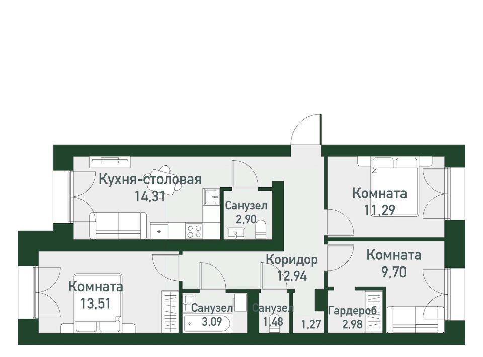 квартира г Екатеринбург Чкаловская Твоя Привилегия жилой комплекс фото 1