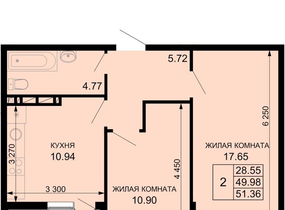 квартира г Краснодар р-н Прикубанский ЖК «Русские сезоны» фото 1