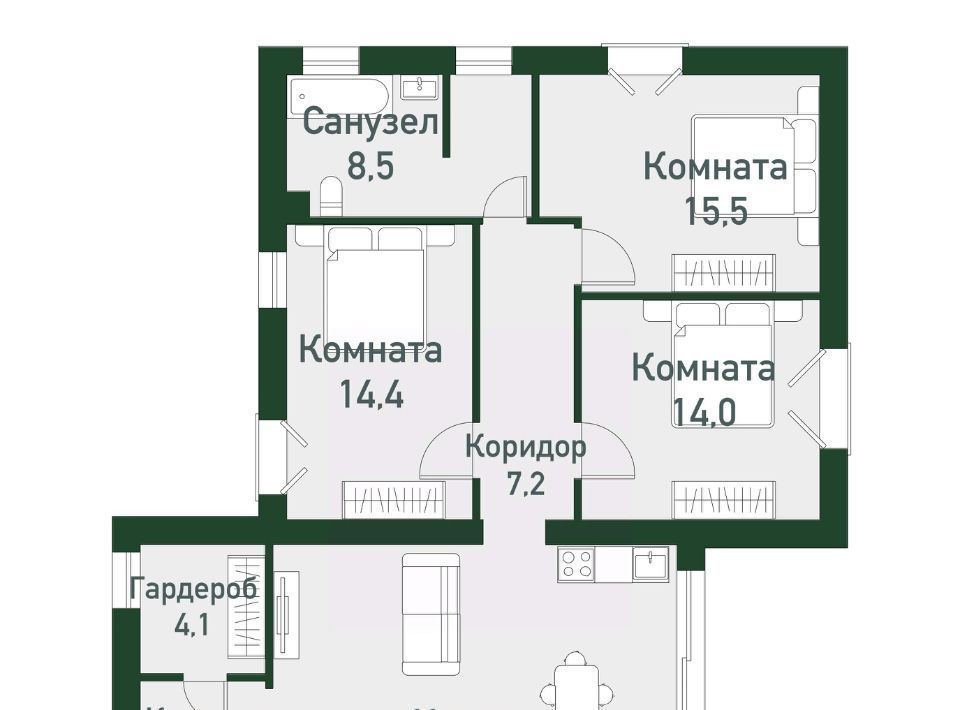 квартира р-н Сосновский п Западный р-н мкр Привилегия Кременкульское с/пос фото 1