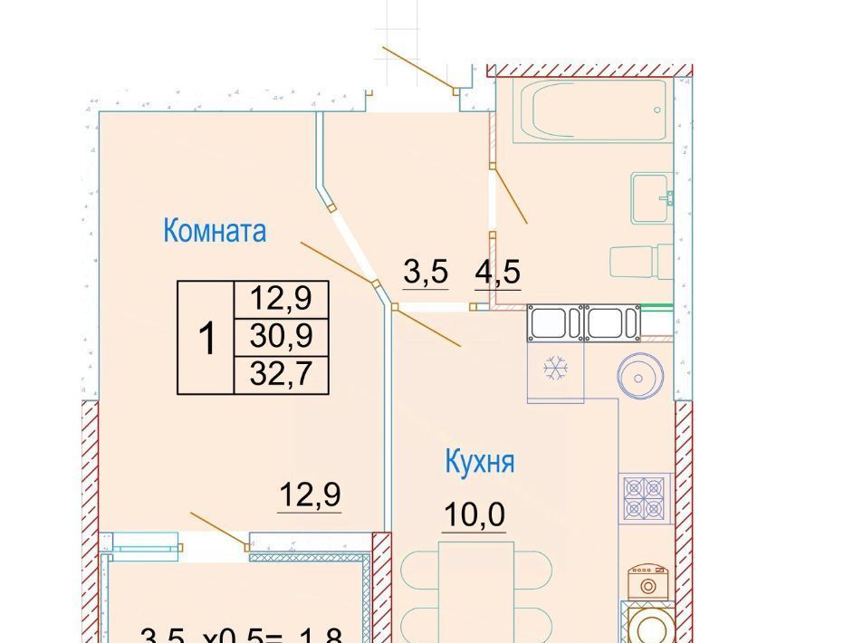 квартира г Ростов-на-Дону р-н Пролетарский Кирпичный фото 1