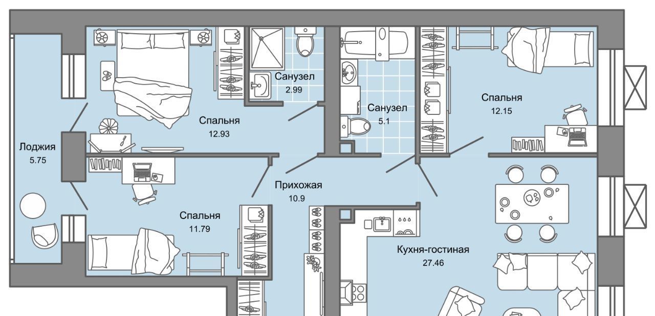 квартира г Ульяновск р-н Заволжский Новый Город 7-й кв-л, Сад жилой комплекс, 10, Дивный фото 1