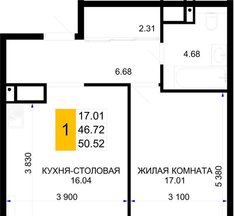 квартира г Краснодар р-н Центральный ул им. Валерия Вишневецкого 9 фото 1