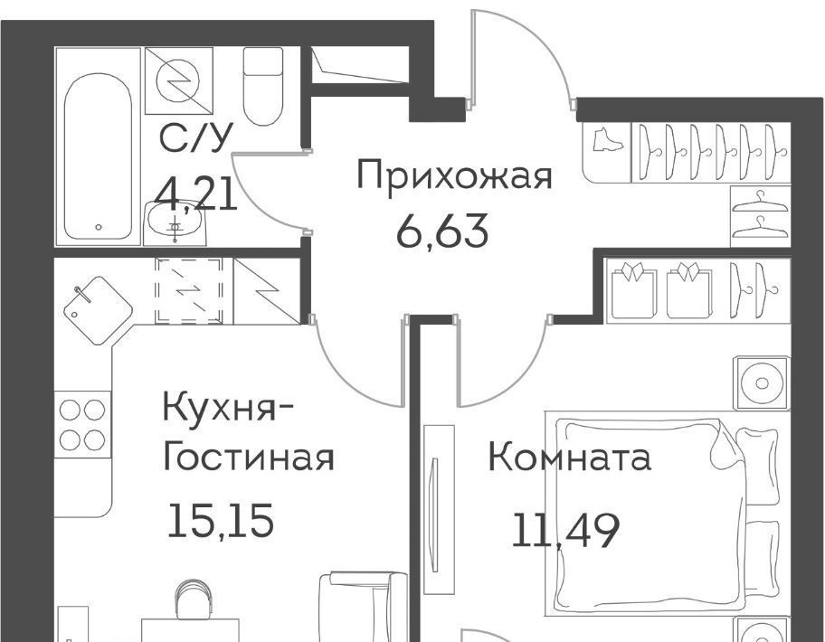 квартира г Москва метро Юго-Восточная метро Нижегородская Нижегородский ЖК Аквилон Бисайд ао, Нижегородский район муниципальный район фото 1