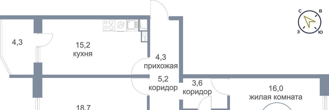 квартира городской округ Солнечногорск д Голубое б-р Парковый 2к/1 Нахабино фото 1