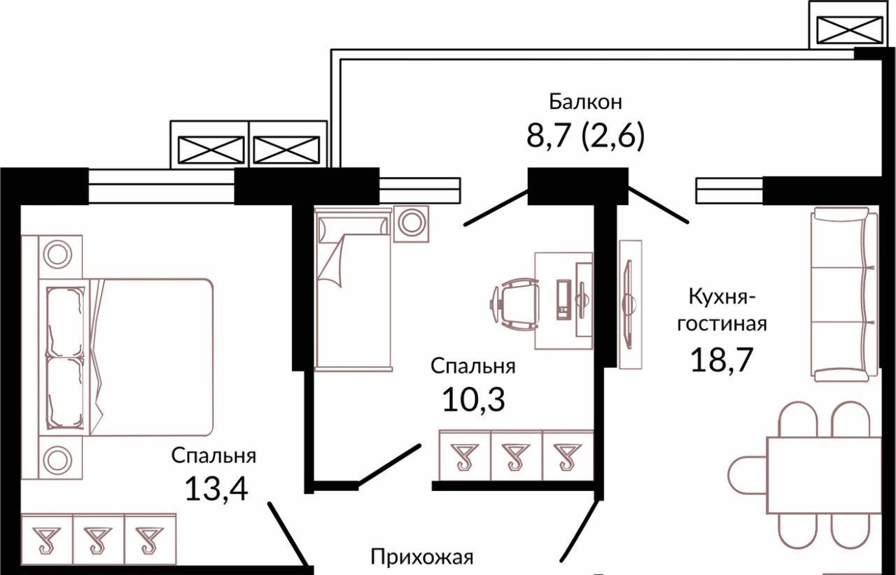 квартира г Краснодар р-н Прикубанский ш. Ближний Западный Обход, 2к 4 фото 1